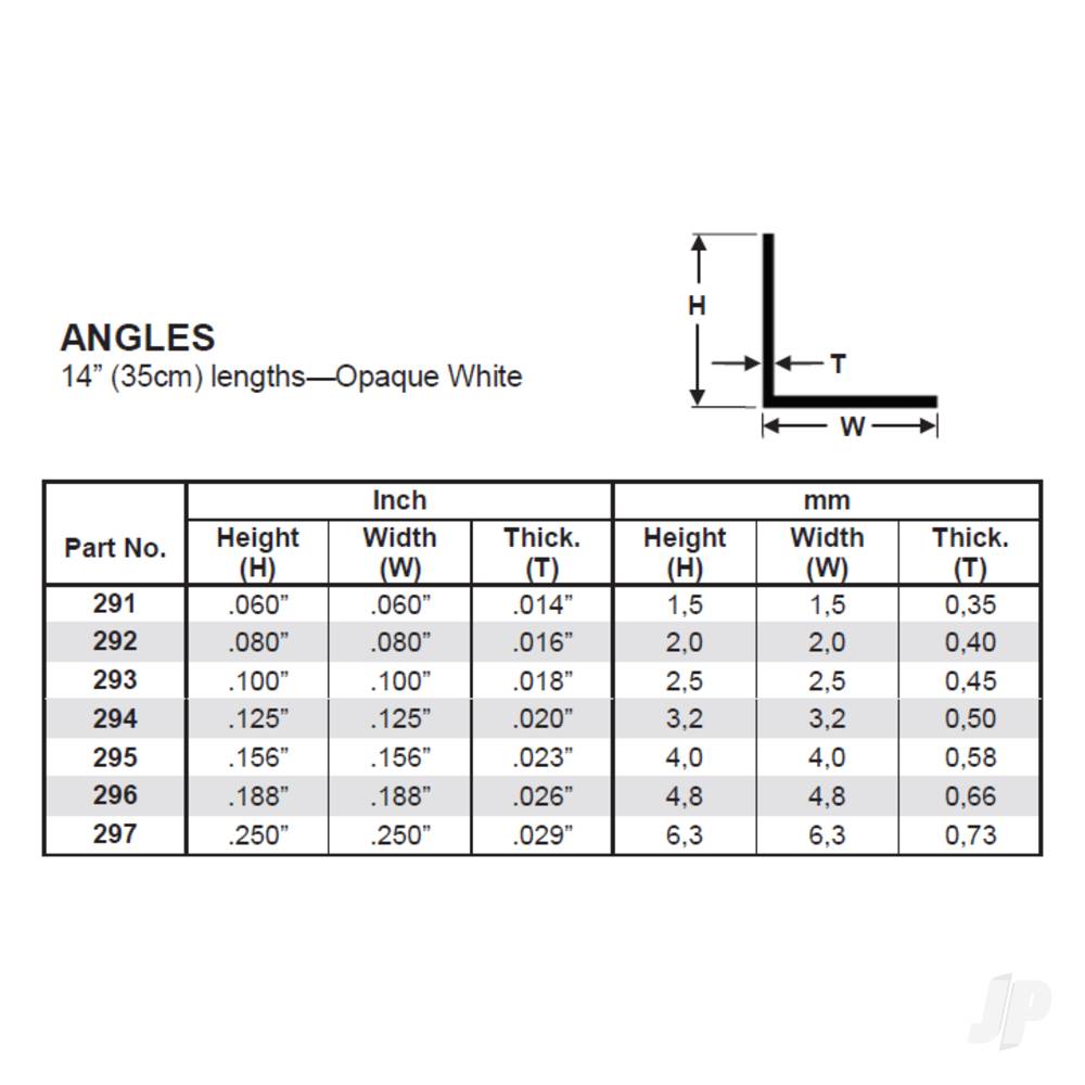Evergreen Right-Angle (350mm Long)